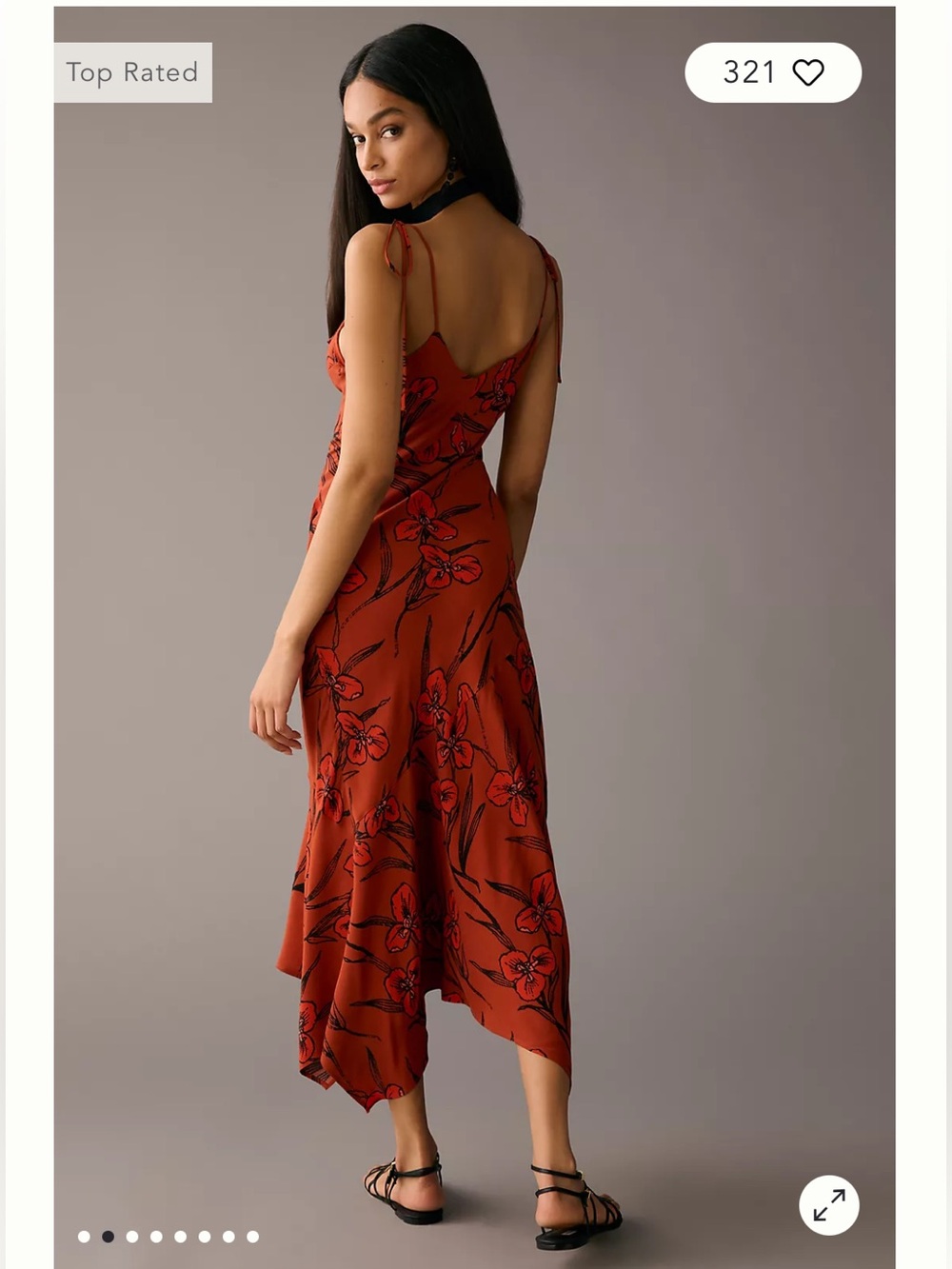 NWT Anthropologie size XSP midi slip dress in red - Picture 3 of 10